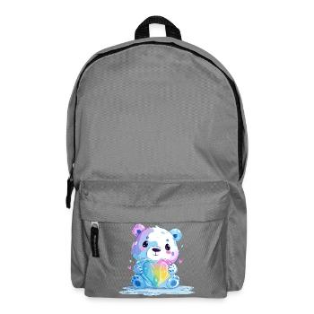 Un joli ours polaire avec un cœur arc-en-ciel - Sac à dos - gris éléphant - Devant