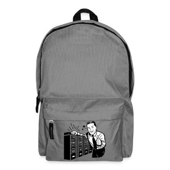 Retro IT Admin Smiling – Vintage Tech Support - Backpack - elephant grey - Front