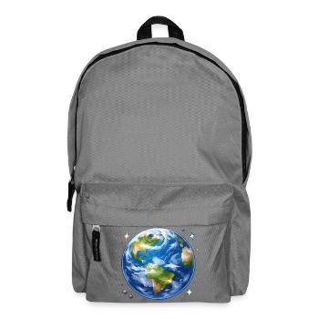 Earth in cosmic watercolor style - Backpack - elephant grey - Front
