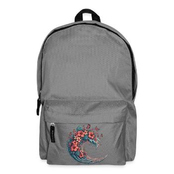 Vague lunaire avec des fleurs tropicales - Sac à dos - gris éléphant - Devant