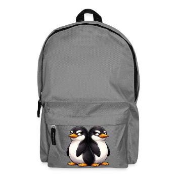 Cute Penguin Cartoon Friends Friendship Twins - Backpack - elephant grey - Front