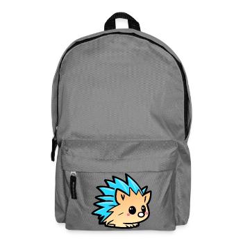 Cute Kawaii Hedgehog Doodle Cartoon - Backpack - elephant grey - Front