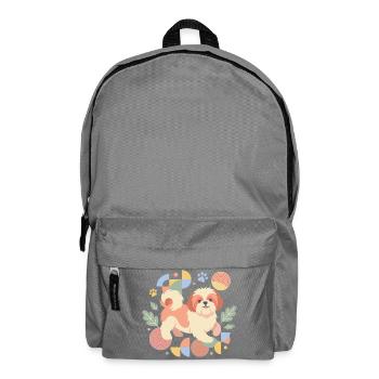 Cute Shih Tzu Owners Colorful Puppy Lover - Backpack - elephant grey - Front