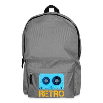 Tape in retro look vintage and cassette design - Backpack - elephant grey - Front