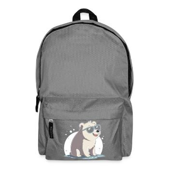 Schicker Eisbär mit Brille - Rucksack - Mittelgrau - Vorne