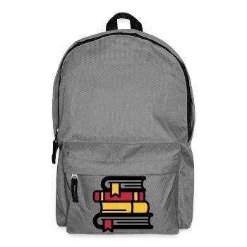 Book Stack Reading BookTok Colorful - Backpack - elephant grey - Front