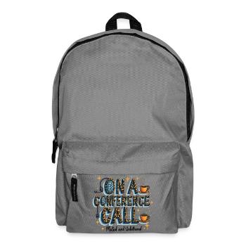 Online Konferenz Call Kaffee Stil muted unbothered - Rucksack - Mittelgrau - Vorne
