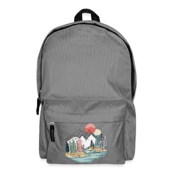 Landschaft: Bergboho, Natur, Minimalist. - Rucksack - Mittelgrau - Vorne