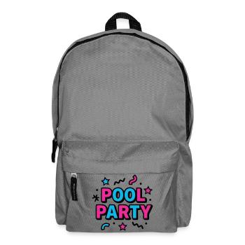 Pool Party 90er Schriftzug - Rucksack - Mittelgrau - Vorne