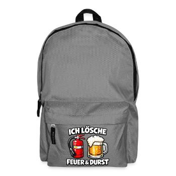 Ich Lösche Feuer & Durst - Bierfeuer Humor - Rucksack - Mittelgrau - Vorne