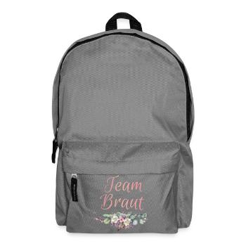 Team Braut Ringe Blumen JGA Junggesellenabschied - Rucksack - Mittelgrau - Vorne
