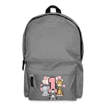 First Birthday Stuffed Animals Safari - Backpack - elephant grey - Front