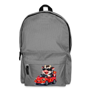 Tough cow in red convertible - Backpack - elephant grey - Front