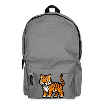 Pixel-Tiger Junges Retro Pixelkunst - Rucksack - Mittelgrau - Vorne