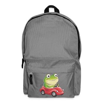  Fröhlicher Frosch Im Roten Flitzer Lustige - Rucksack - Mittelgrau - Vorne