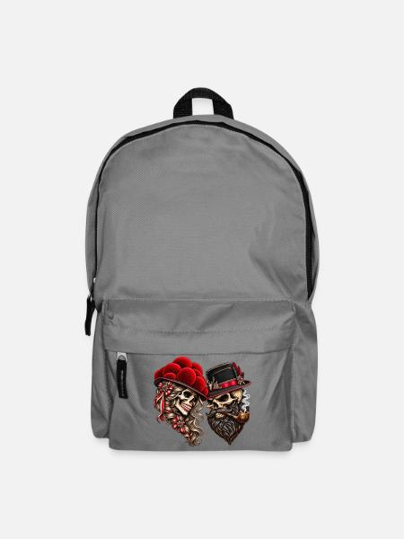 Schwarzwald Liebe – Totenkopf Paar - Rucksack - Mittelgrau