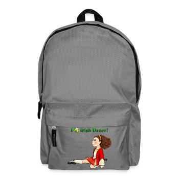 Irisches Tanzmädchen im roten Kleid - Rucksack - Mittelgrau - Vorne