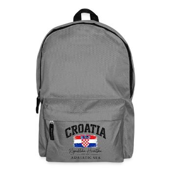Croatia - Kroatien - Wappen - Mittelmeer - Adria - Rucksack - Mittelgrau - Vorne