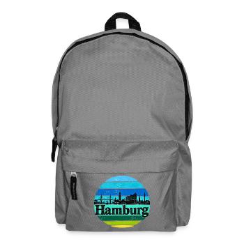Hamburg Skyline - Sonnenuntergang - Alster - Elbe - Rucksack - Mittelgrau - Vorne