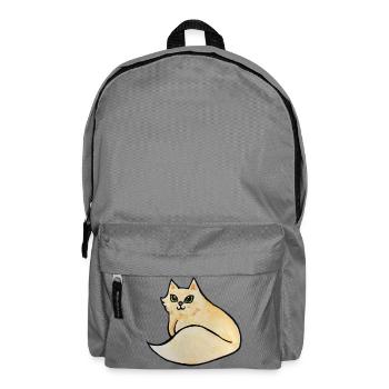 Aquarell-Katzen-Curling-Illustration - Rucksack - Mittelgrau - Vorne