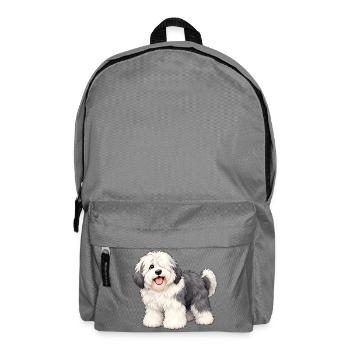 Old English Sheepdog Kawaii Style – Bobtail - Rucksack - Mittelgrau - Vorne