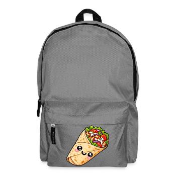 Kawaii Burrito Wrap Cartoon - Rucksack - Mittelgrau - Vorne