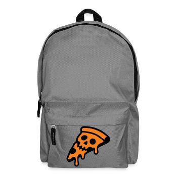 Pizza Totenkopf Halloween Grafik - Rucksack - Mittelgrau - Vorne