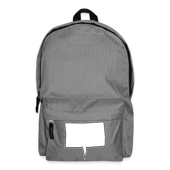 Eckige Sprechblase in Weiß - Rucksack - Mittelgrau - Vorne