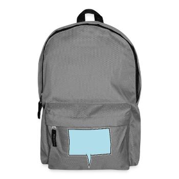 Eckige Sprechblase in Türkis - Rucksack - Mittelgrau - Vorne
