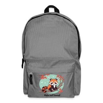 Relax and Unwind – Red Panda - Backpack - elephant grey - Front