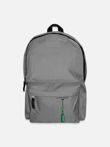 Gurke mit Korkenzieher (a) - Rucksack - Mittelgrau
