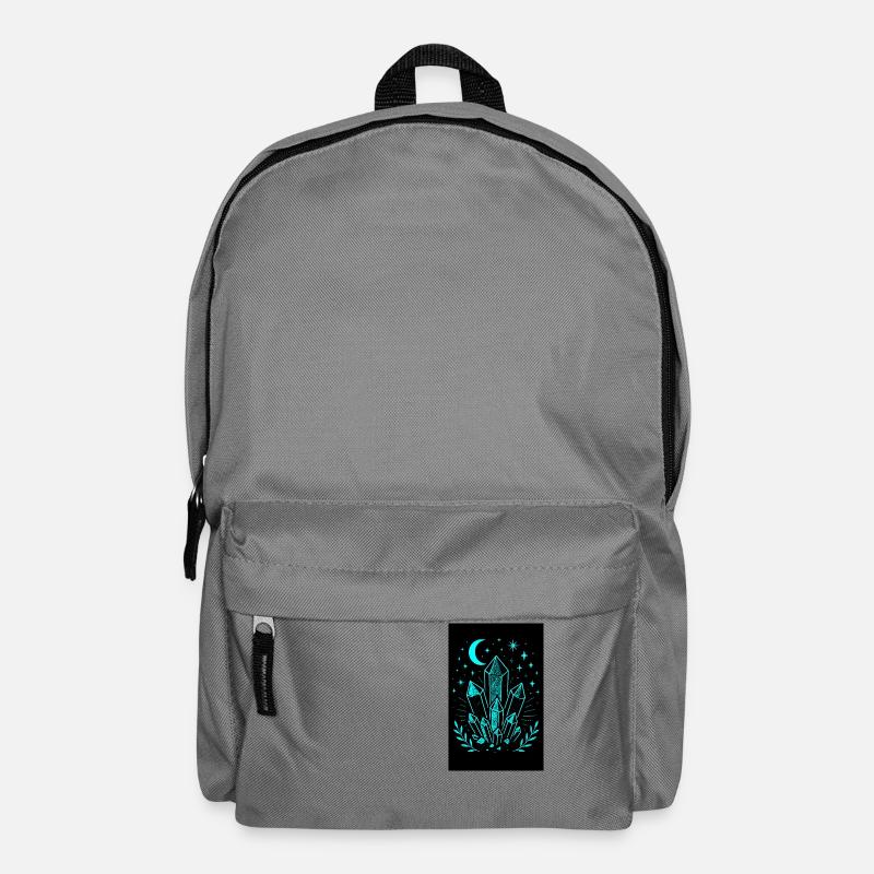 Mystical crystals, moon and stars in neon lights - Backpack - elephant grey