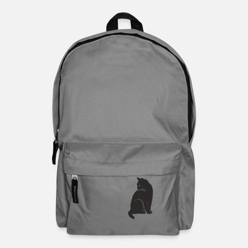 Black cat - Backpack - elephant grey