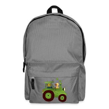 Mit dem Trecker unterwegs - Rucksack - Mittelgrau - Vorne