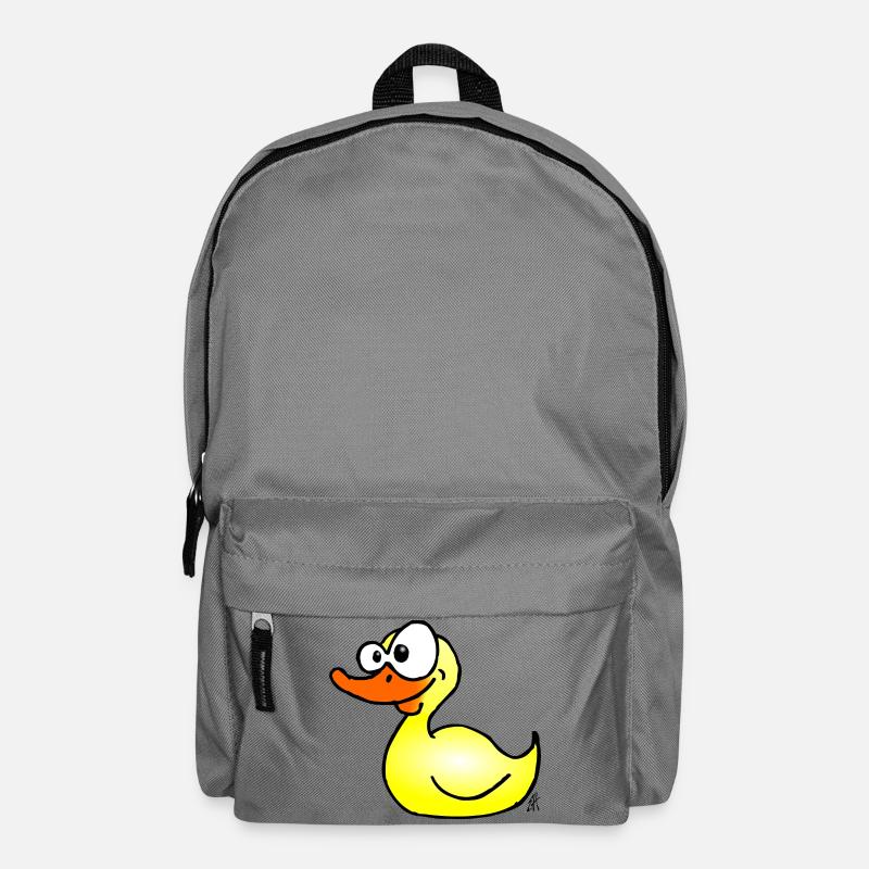 Playful Duck Cartoon Illustration - Backpack - elephant grey