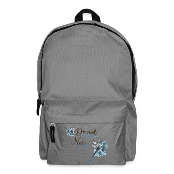 Motive mit Flieder und Positivspruch - Rucksack - Mittelgrau - Vorne