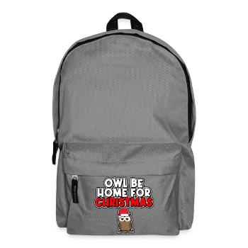 Owl will be at home for Christmas - Backpack - elephant grey - Front