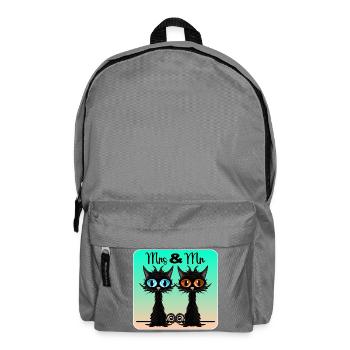 Wedding Engagement - Cat Decoration - Marriage - MRS - Backpack - elephant grey - Front