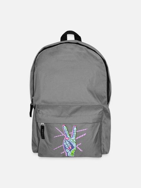 Peace Zeichen Victory Symbol Frau - Rucksack - Mittelgrau