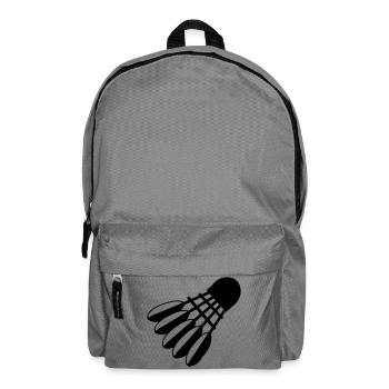 Badminton shuttle logo with springs - Backpack - elephant grey - Front