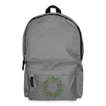 delicately filigree larch wreath as frame - Backpack - elephant grey - Front