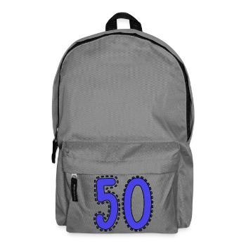 50. 50 ANS. 50e ANNIVERSAIRE. ANNIVERSAIRE 50 ANS. - Sac à dos - gris éléphant - Devant