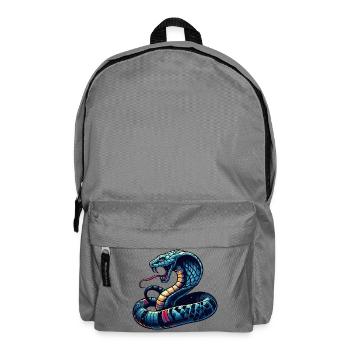 motif serpent Cobra dynamique et coloré - Sac à dos - gris éléphant - Devant