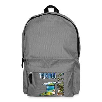 Aquarell Landkarte Trinidad und Tobago - Rucksack - Mittelgrau - Vorne