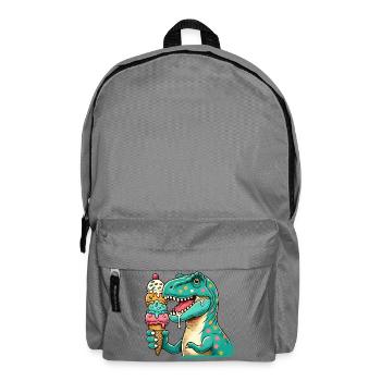 Dino ice cream motif: An adventure for those with a sweet tooth - Backpack - elephant grey - Front