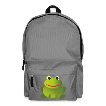 Funny Green Frog - Customizable - Backpack - elephant grey - Front