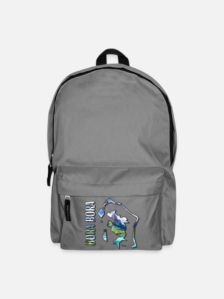 Aquarell Landkarte Bora Bora - Rucksack - Mittelgrau