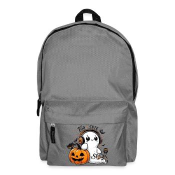 cool ghost with headphones and halloween pumpkin - Backpack - elephant grey - Front