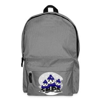 Liebe Panda Familie im Winter mit Mützen. - Rucksack - Mittelgrau - Vorne