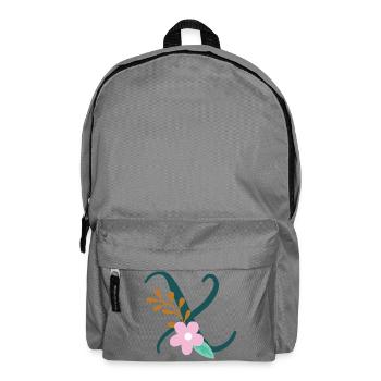 Elegant letter 'X' with flowers - Backpack - elephant grey - Front